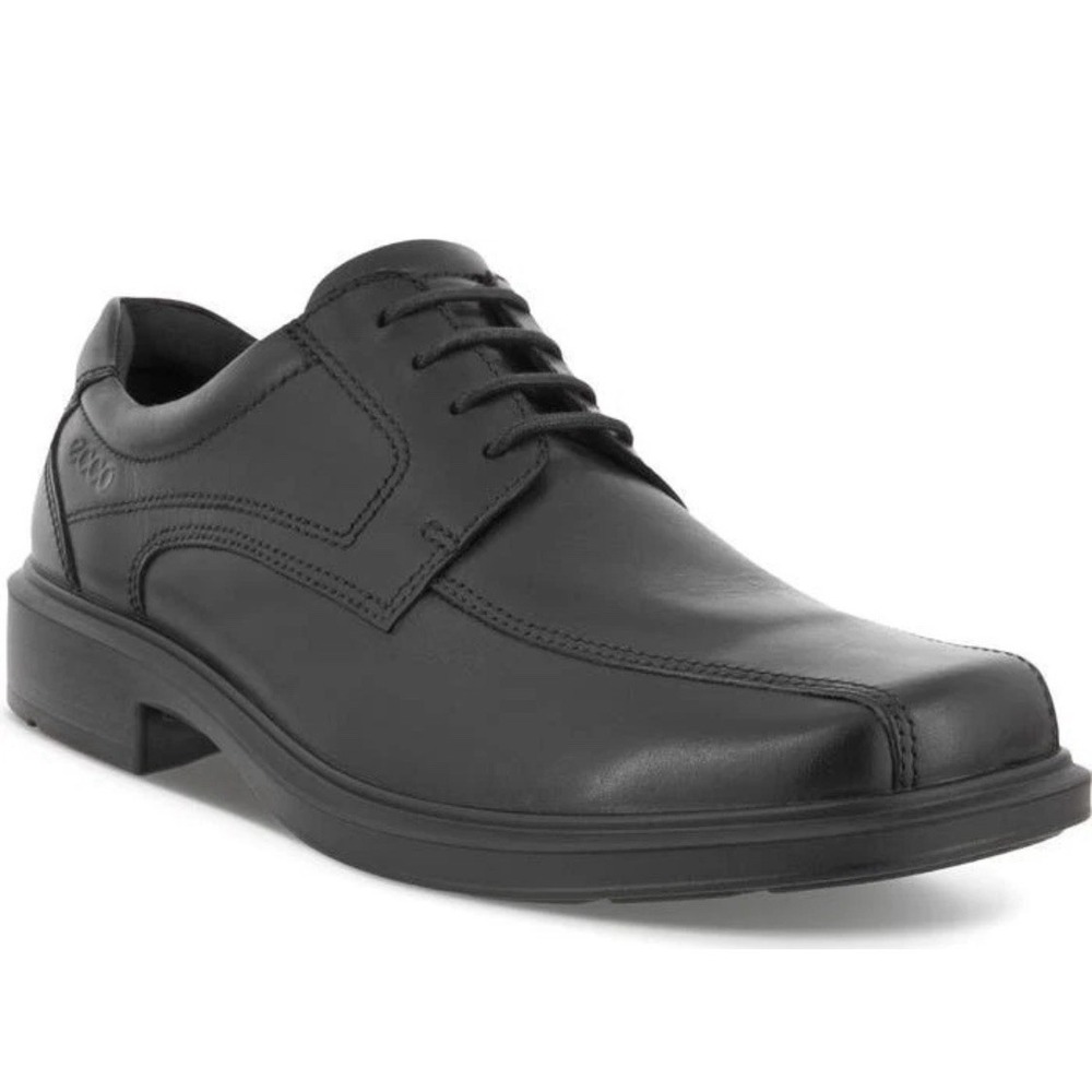 Ecco Mens Helsinki Classic Black Oxford Derby Lace Shoes Size 44 US 10-10.5